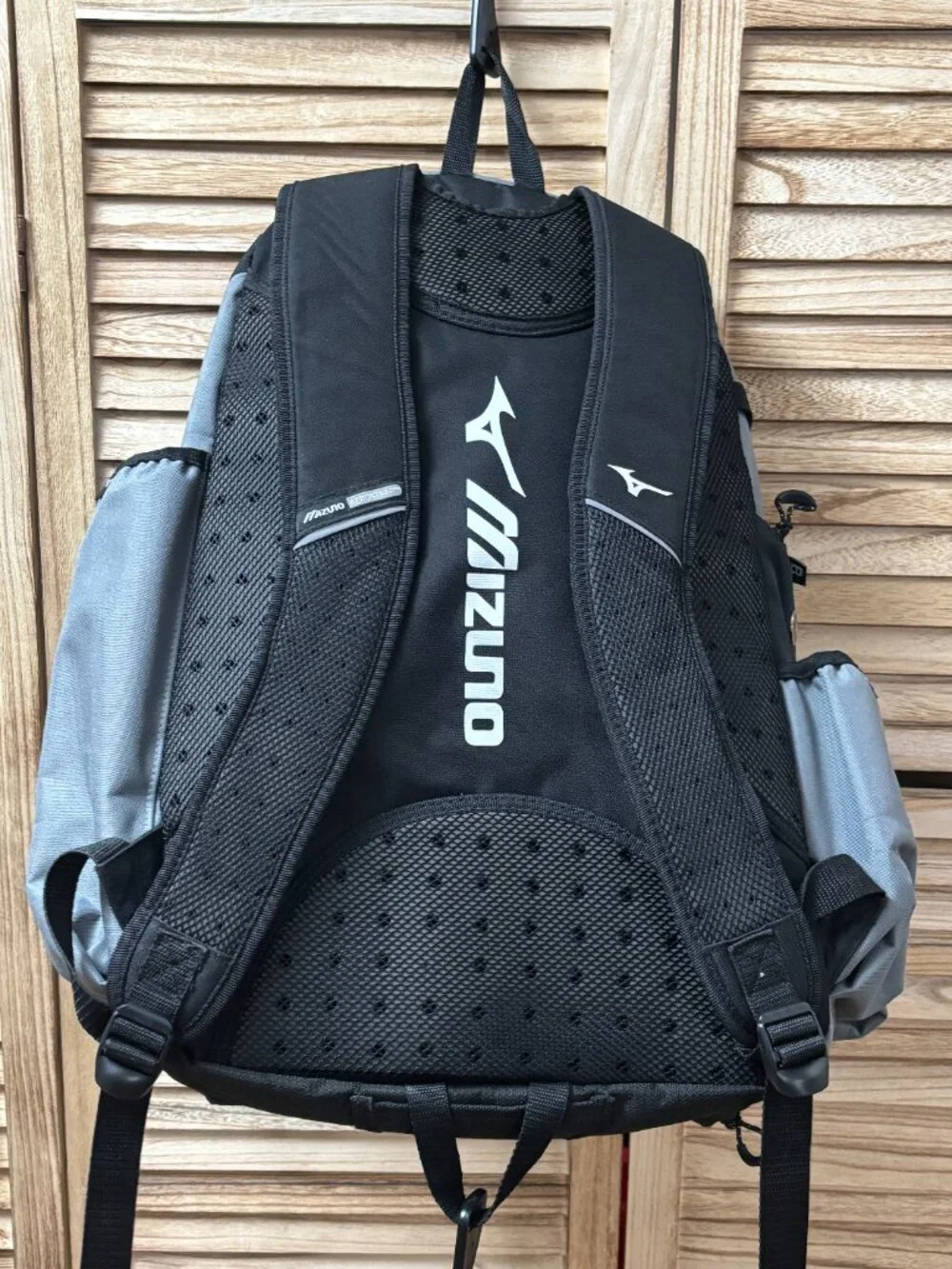 Mizuno Aerostrap Black Grey Sports Backpack 21x13